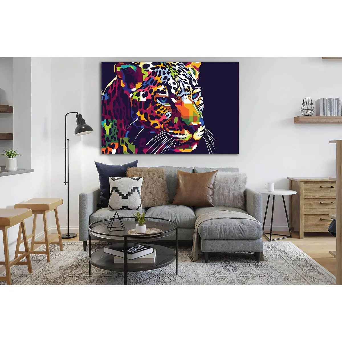 Leopard Face With Pop Art Style №Sl533 Ready To Hang Canvas Print 2