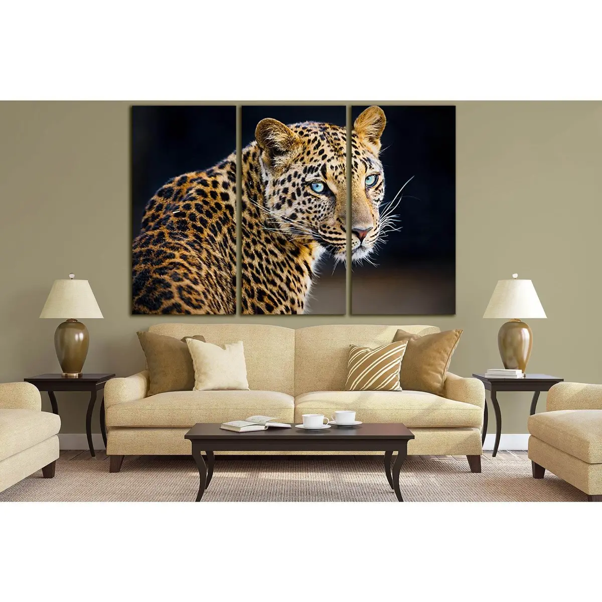 Leopard On A Black Background №Sl1535 Ready To Hang Canvas Print 5