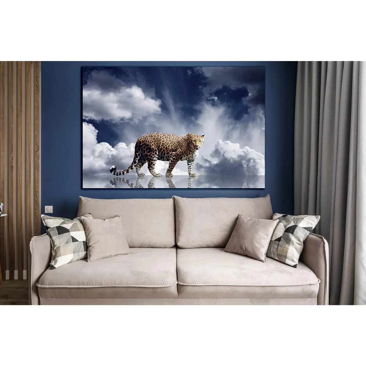 Leopard On Sky Background №Sl1038 Ready To Hang Canvas Print 1