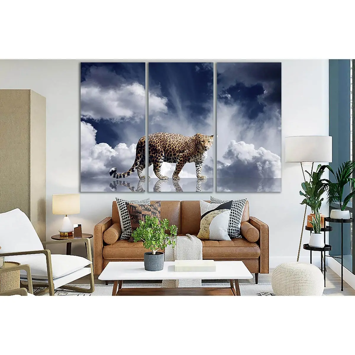 Leopard On Sky Background №Sl1038 Ready To Hang Canvas Print 5