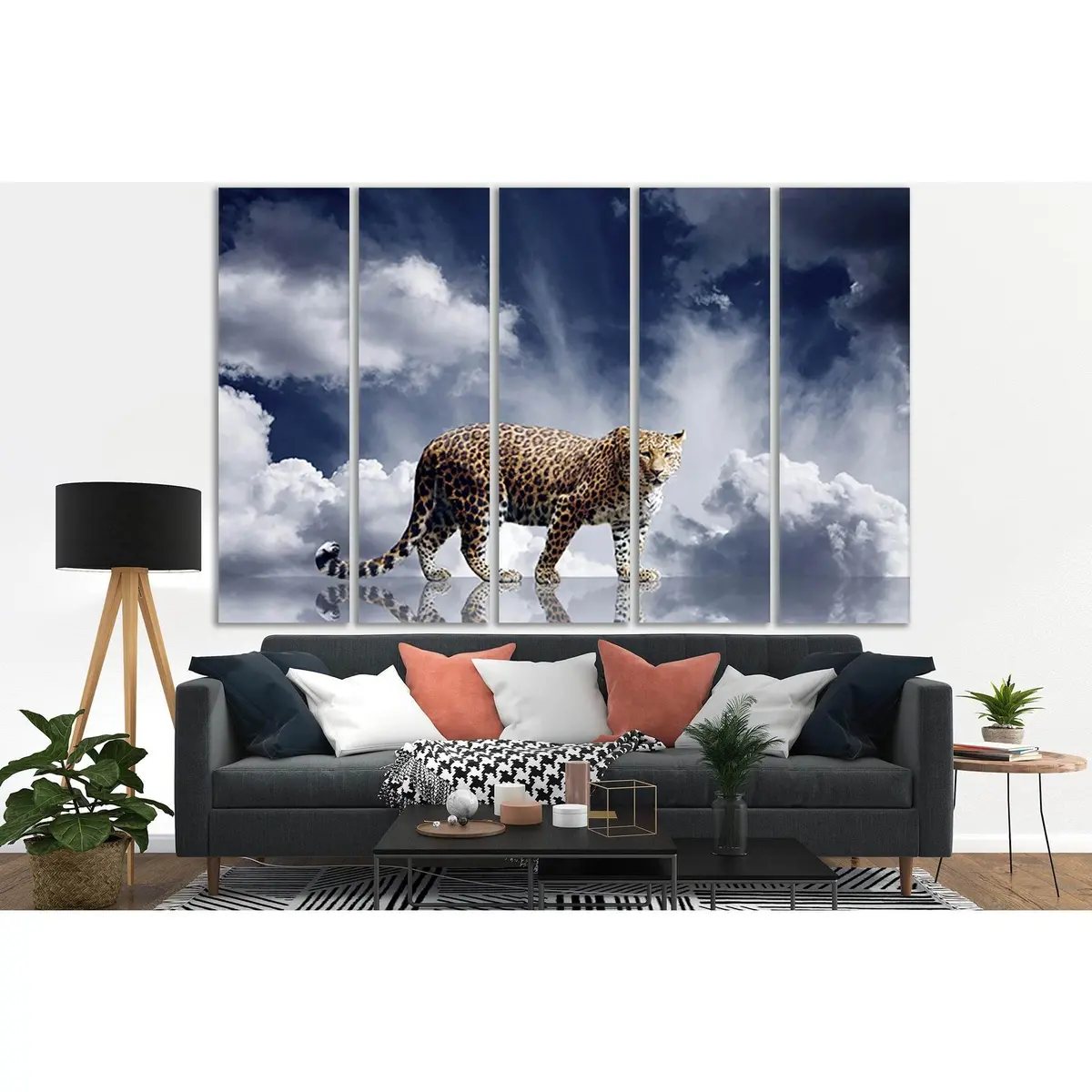 Leopard Wall Art Canvas Print with Sky Background – Ready-to-Hang, SL1038 - Image 3