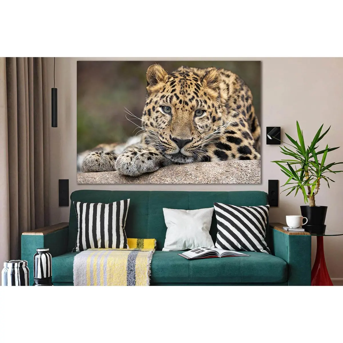 Leopard Portrait №Sl1019 Ready To Hang Canvas Print 1