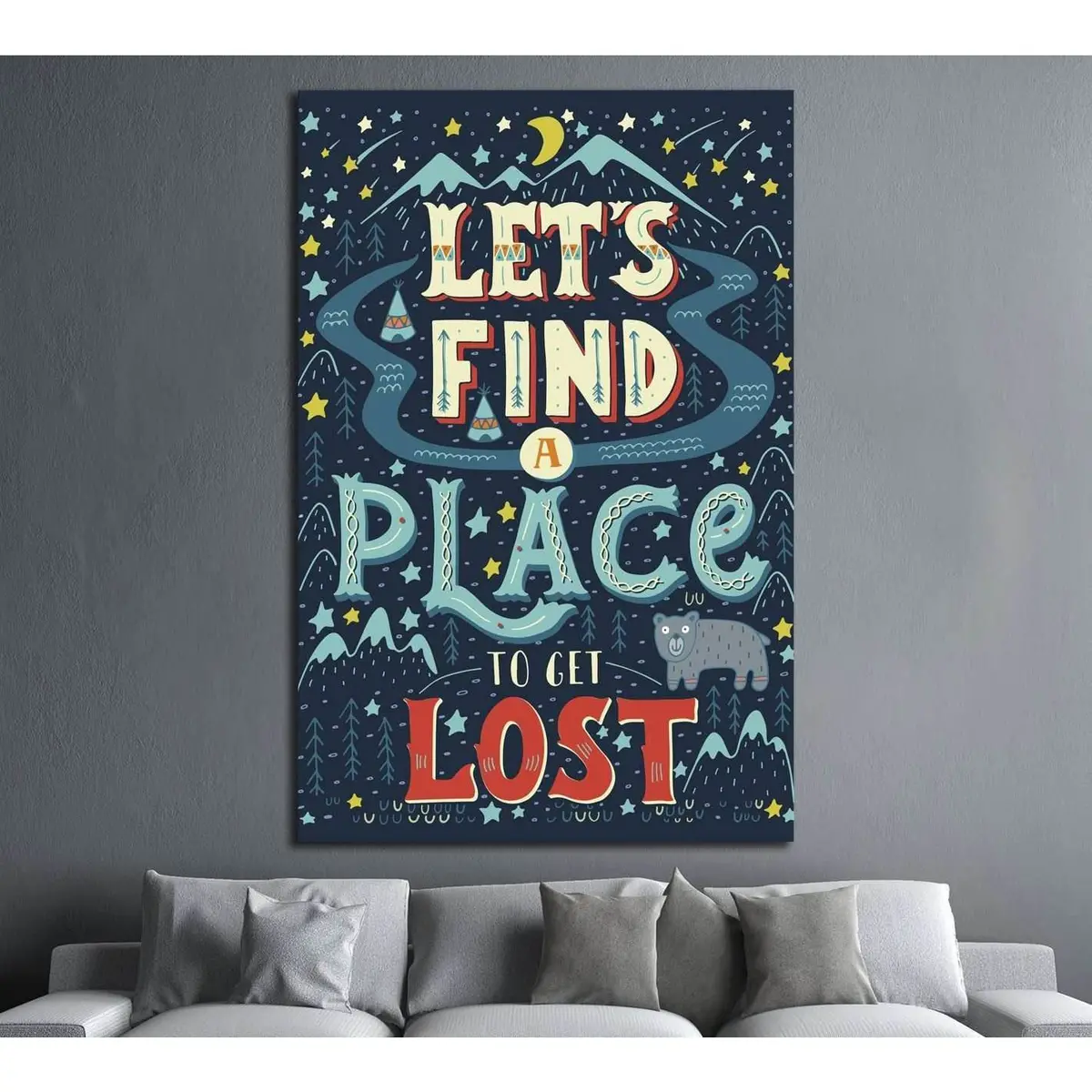 Let's Find A Place To Get Los №4532 Ready To Hang Canvas Print 1