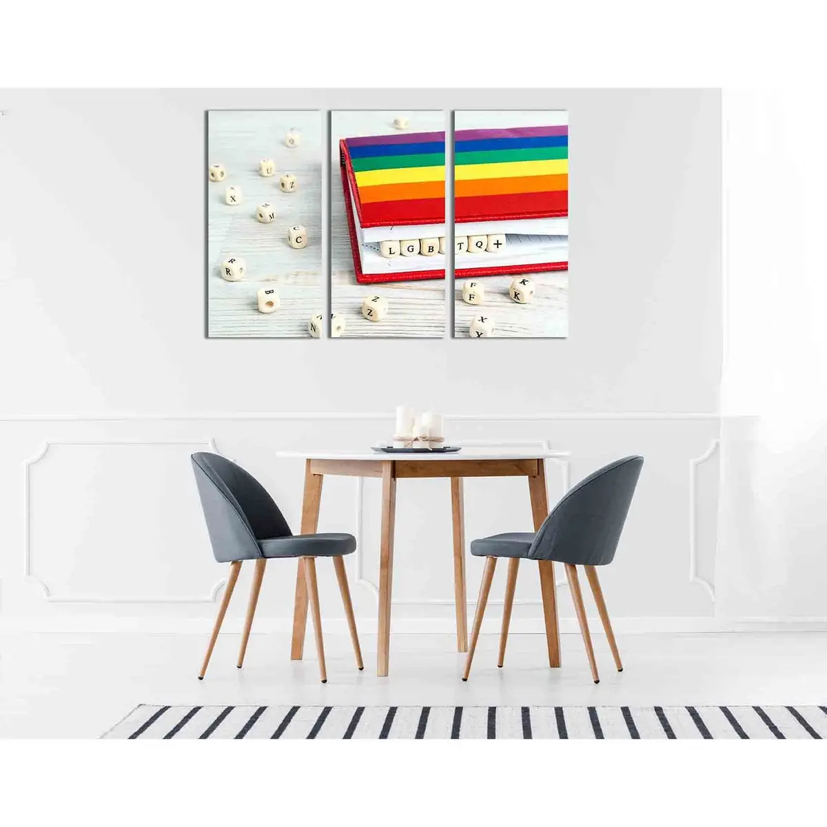 Lgbt Flag On Wooden Table №2133 Ready To Hang Canvas Print 5