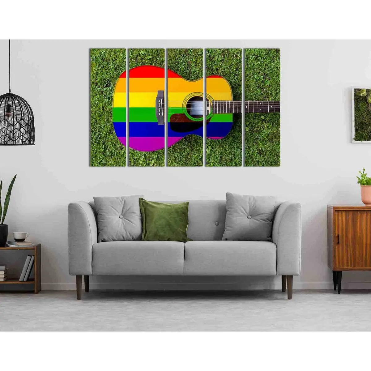 LGBT-Themed Acoustic Guitar Canvas Wall Art Print #2132