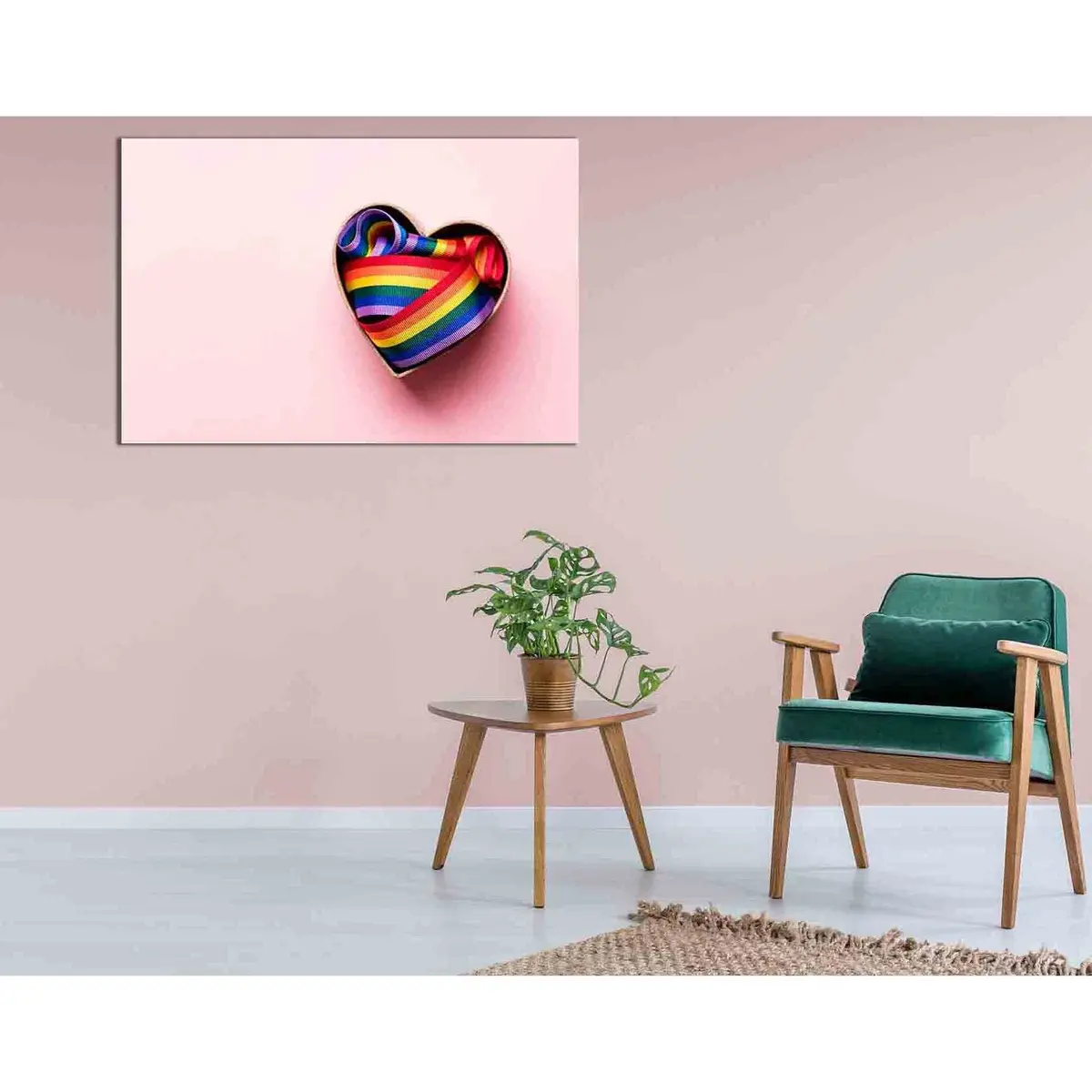 Lgbt Rainbow Ribbon №2120 Ready To Hang Canvas Print 1