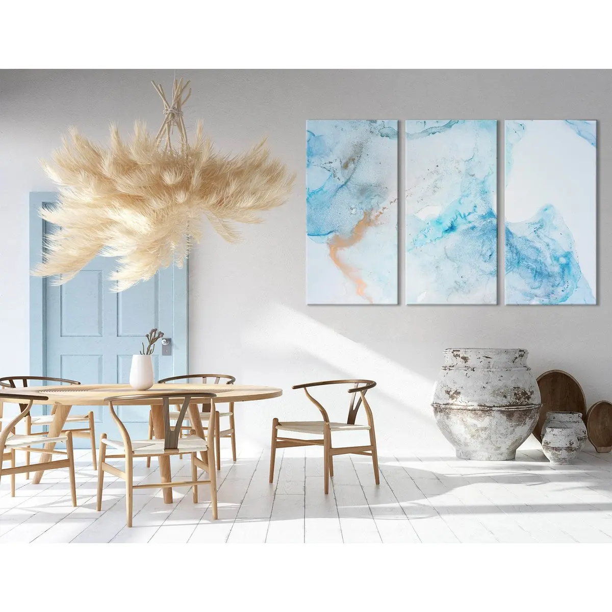 Light Blue Abstract №04297 Ready To Hang Canvas Print 5