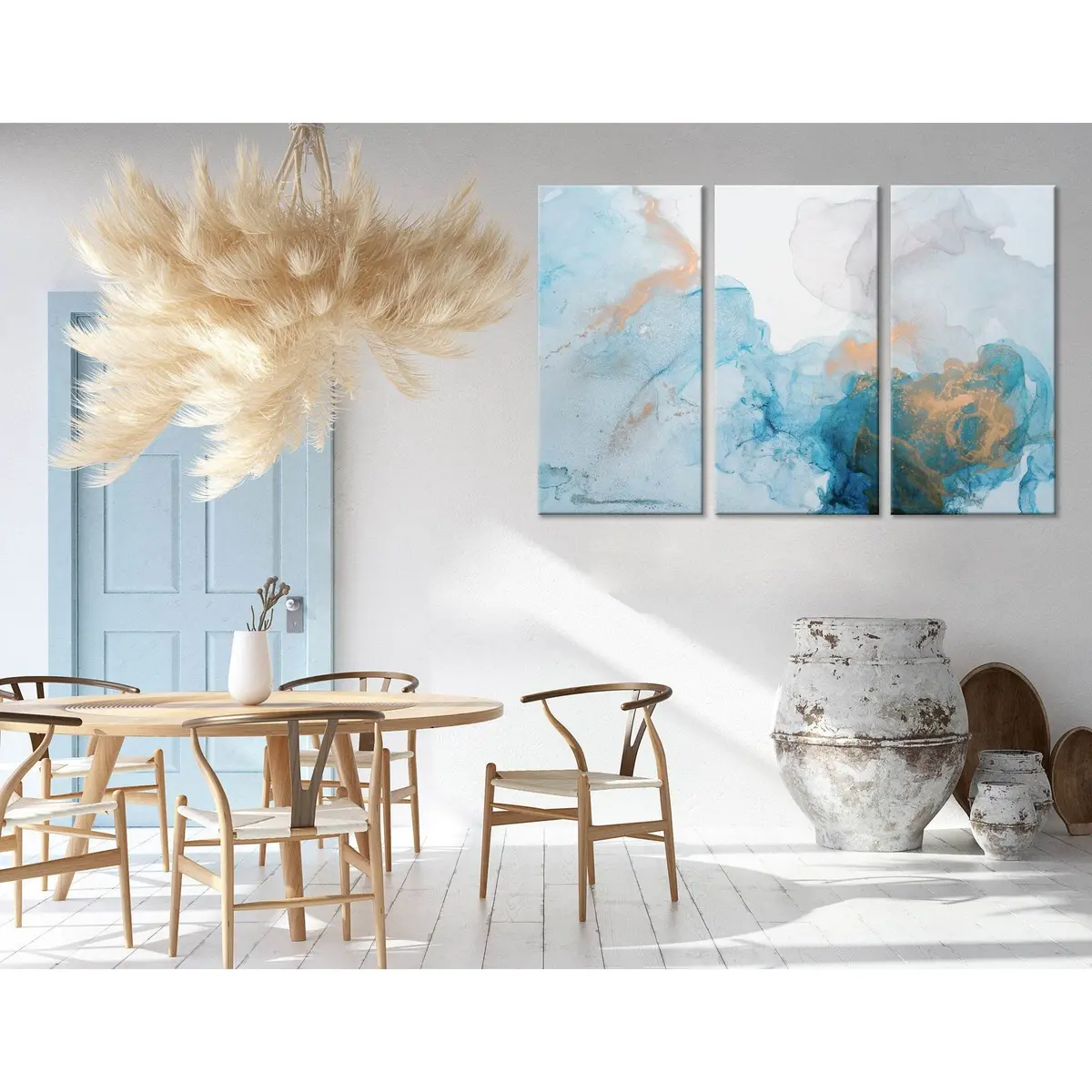 Light Blue Abstract №04397 Ready To Hang Canvas Print 5
