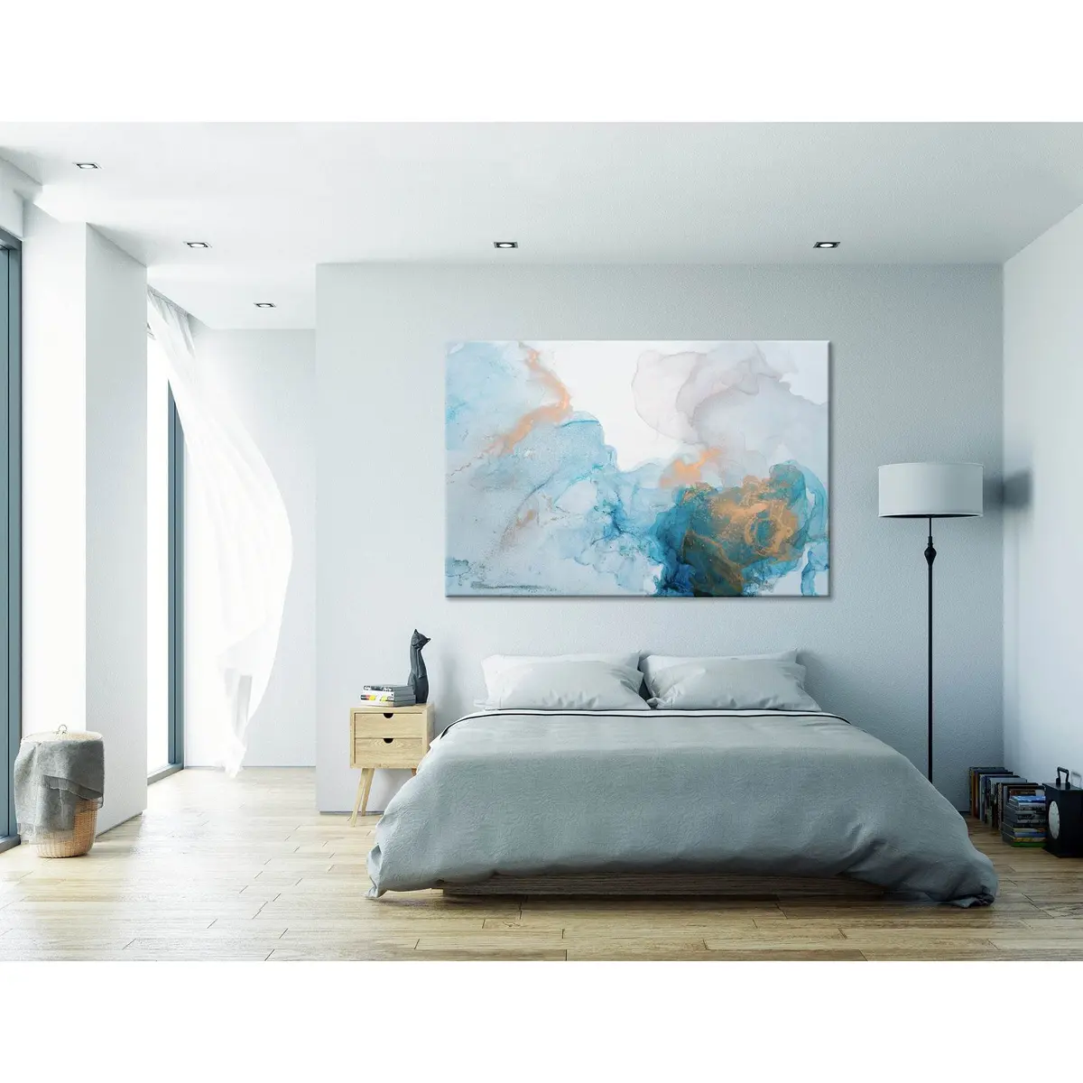 Light Blue Abstract №04397 Ready To Hang Canvas Print 3