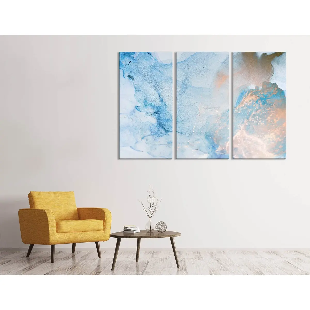 Light Blue Stylish Abstract №04420 Ready To Hang Canvas Print 5