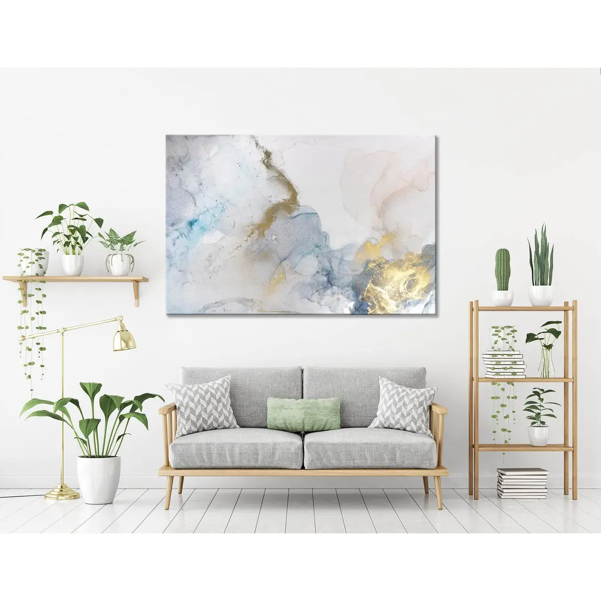 Light Gray Modish Abstract №04421 Ready To Hang Canvas Print 1