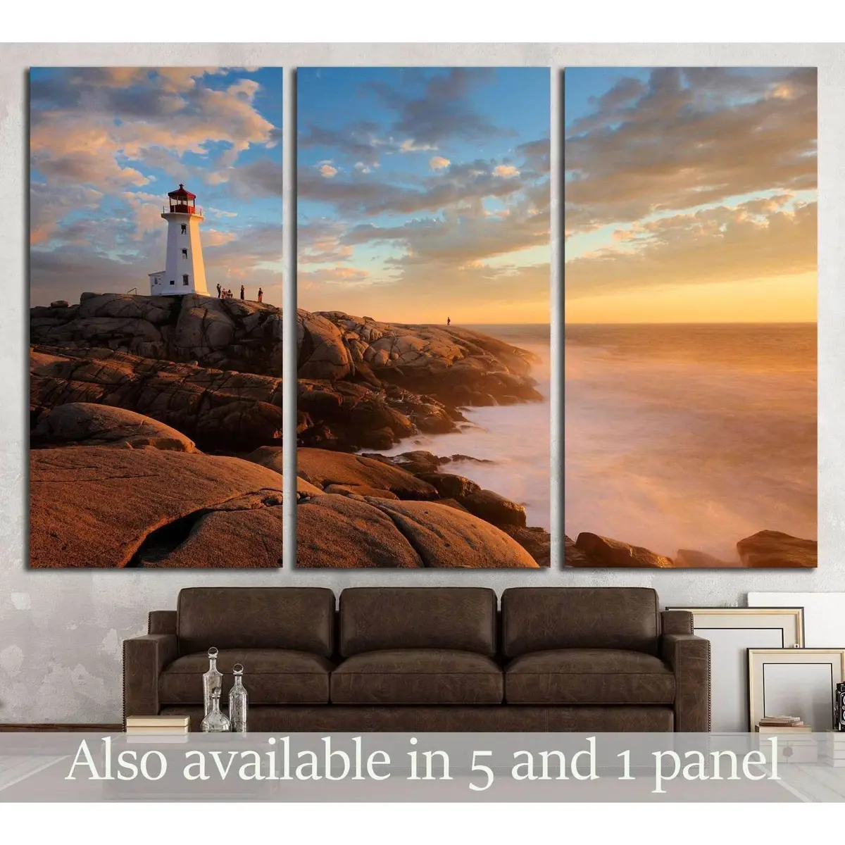 Light House At Peggy Cove At Sunset, Nova Scotia, Canada №2065 Ready To Hang Canvas Print 5