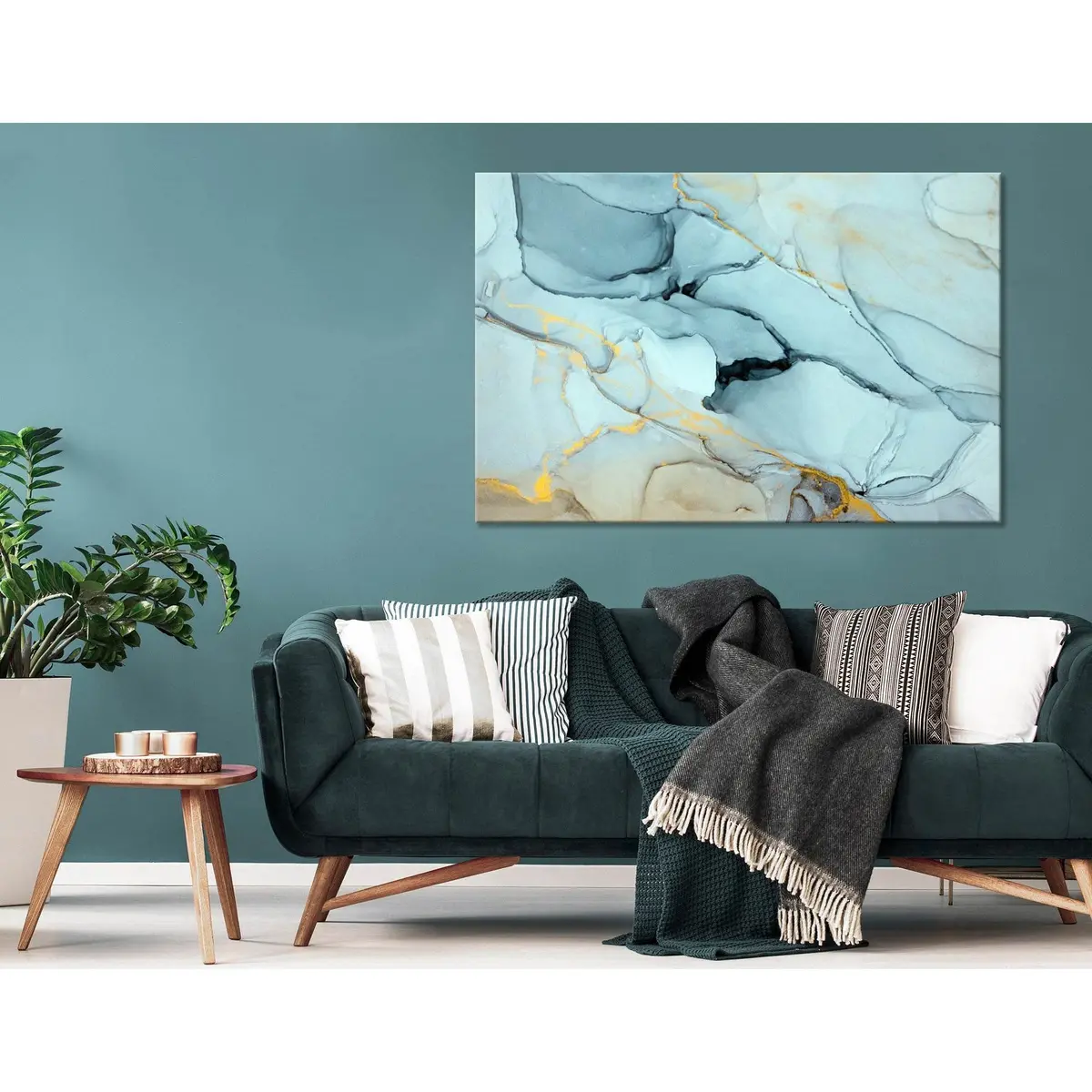 Light Mint Fashionable Abstract №04414 Ready To Hang Canvas Print 3