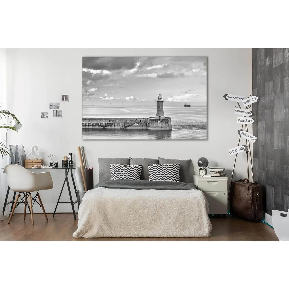 Lighthouse Black And White №Sl98 Ready To Hang Canvas Print 1