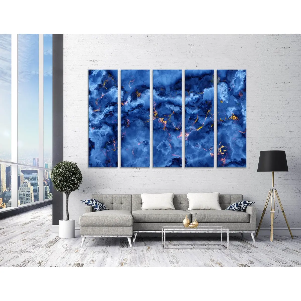 Abstract Lightning Storm Canvas Art Print – Ready to Hang, Style #041333 - Image 3