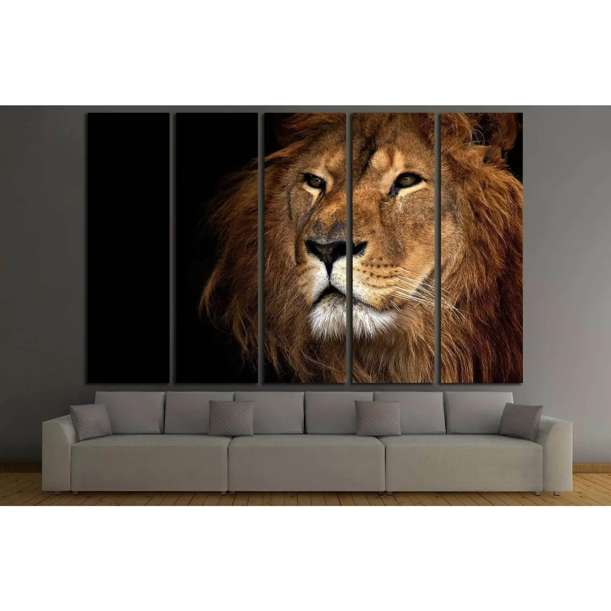 Lion No. 1837 Premium Canvas Wall Art Print - Image 3