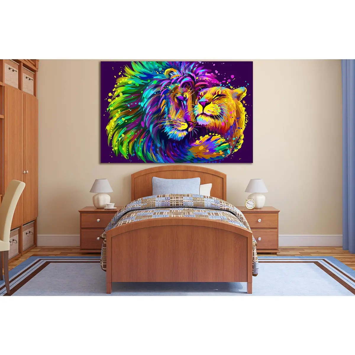 Lion Embracing Lioness №Sl552 Ready To Hang Canvas Print 1