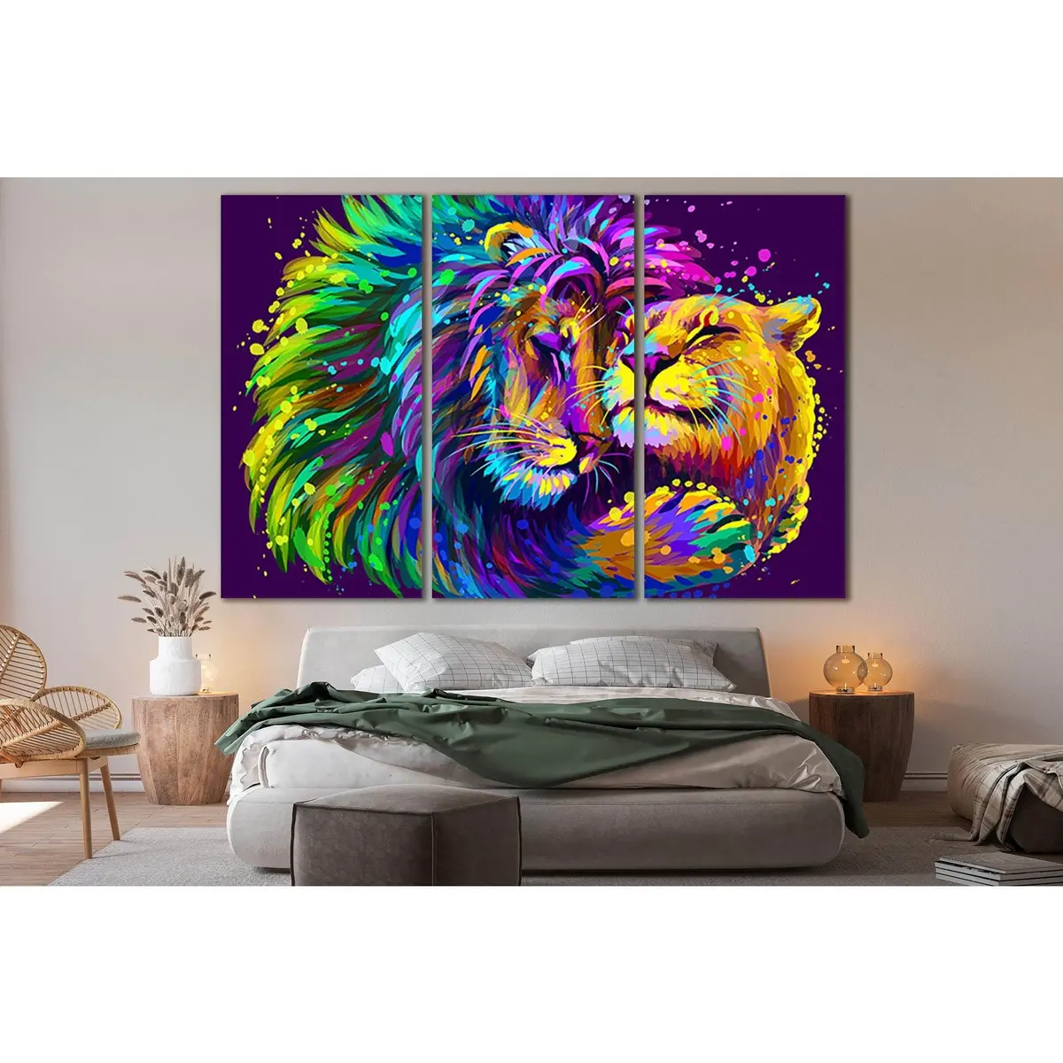 Lion Embracing Lioness №Sl552 Ready To Hang Canvas Print 5