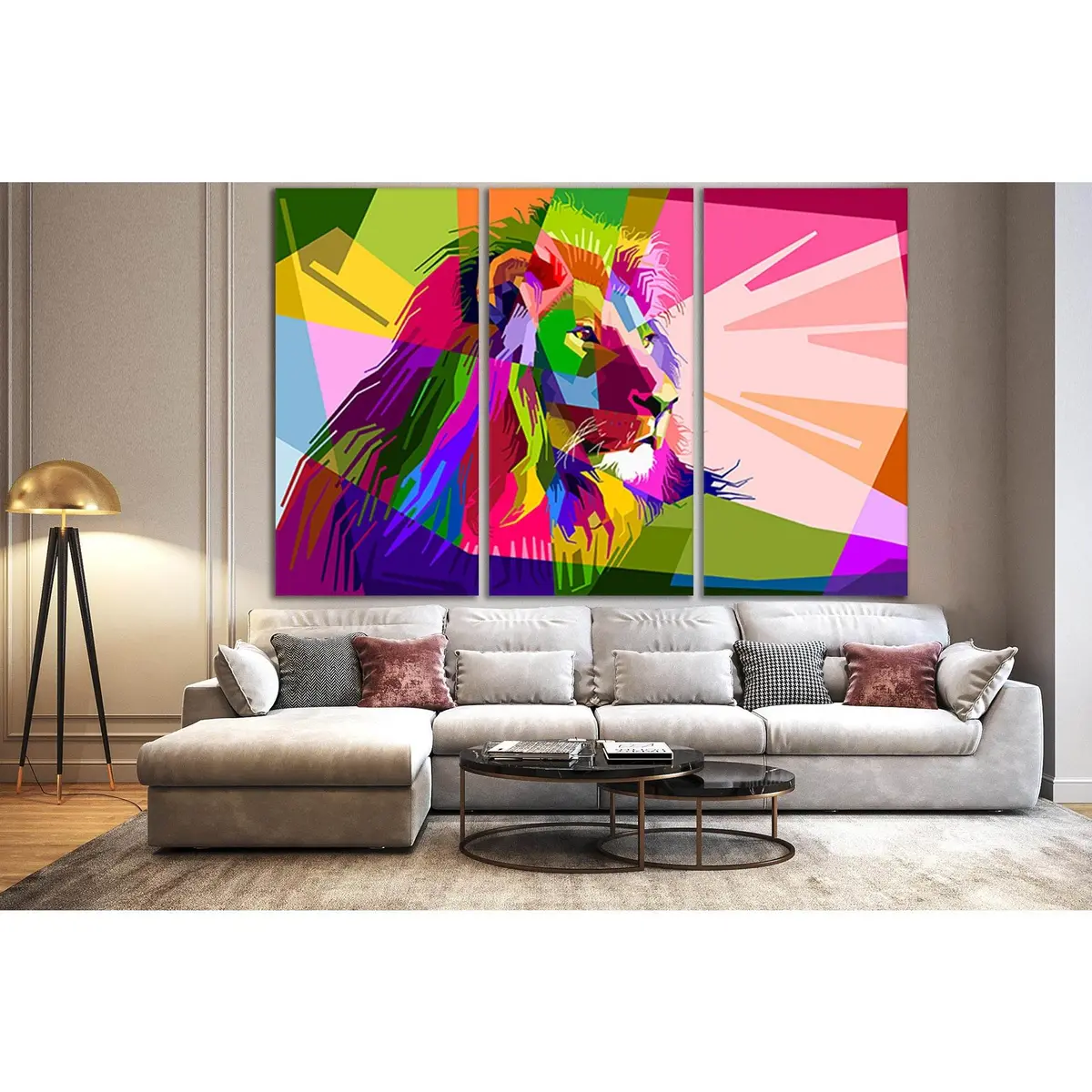 Lion Face Pop Art №Sl526 Ready To Hang Canvas Print 5