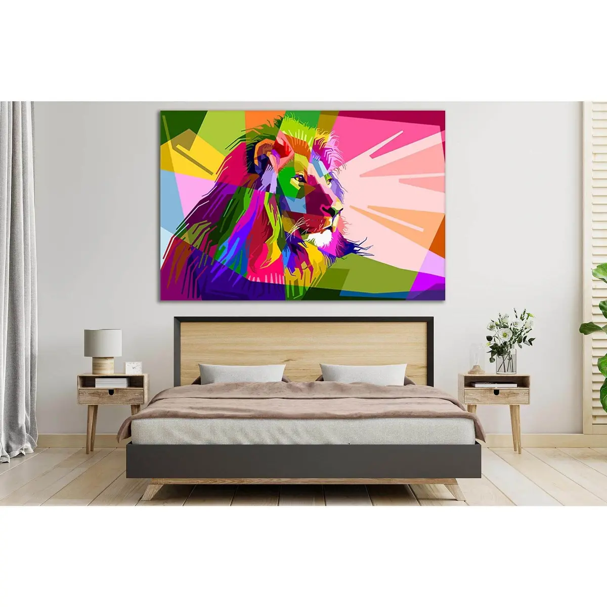 Lion Face Pop Art №Sl526 Ready To Hang Canvas Print 1