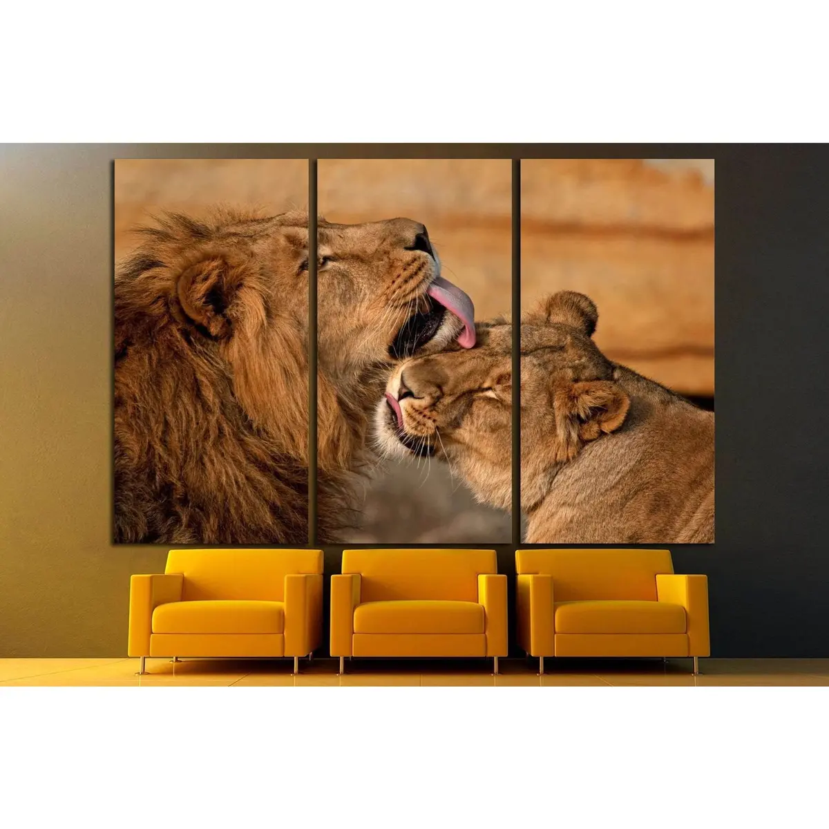 Lion, Panthera Leo №1332 Ready To Hang Canvas Print 5