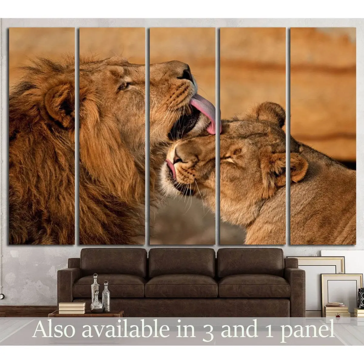 Majestic Lion (Panthera leo) Canvas Wall Art – Ready-to-Hang Print