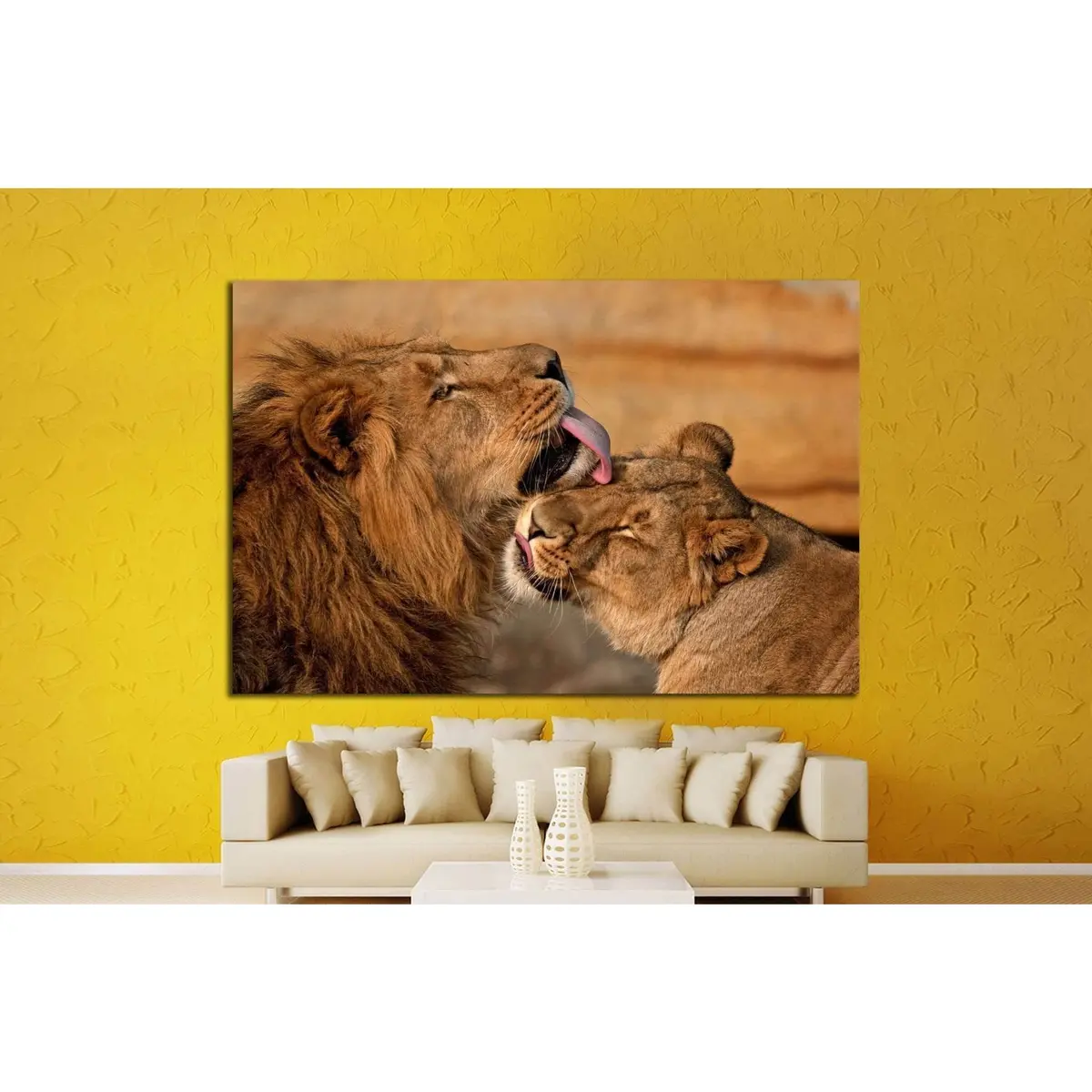 Lion, Panthera Leo №1332 Ready To Hang Canvas Print 3