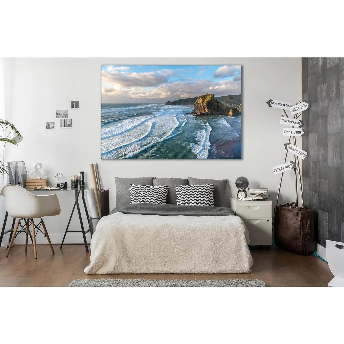 Lion Rock And Piha Beach №Sl154 Ready To Hang Canvas Print 2