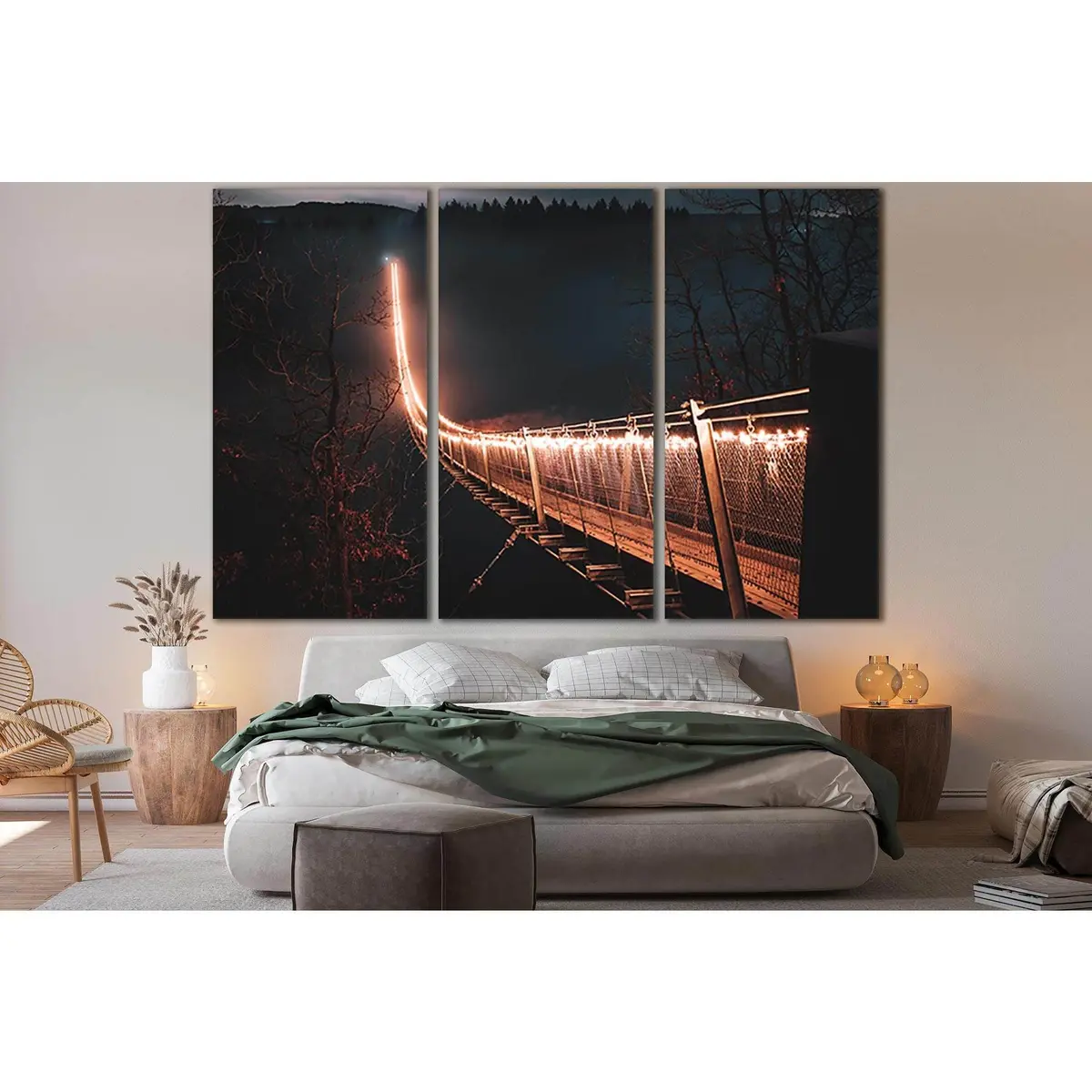 Lit Up Bridge At Night №Sl1135 Ready To Hang Canvas Print 5