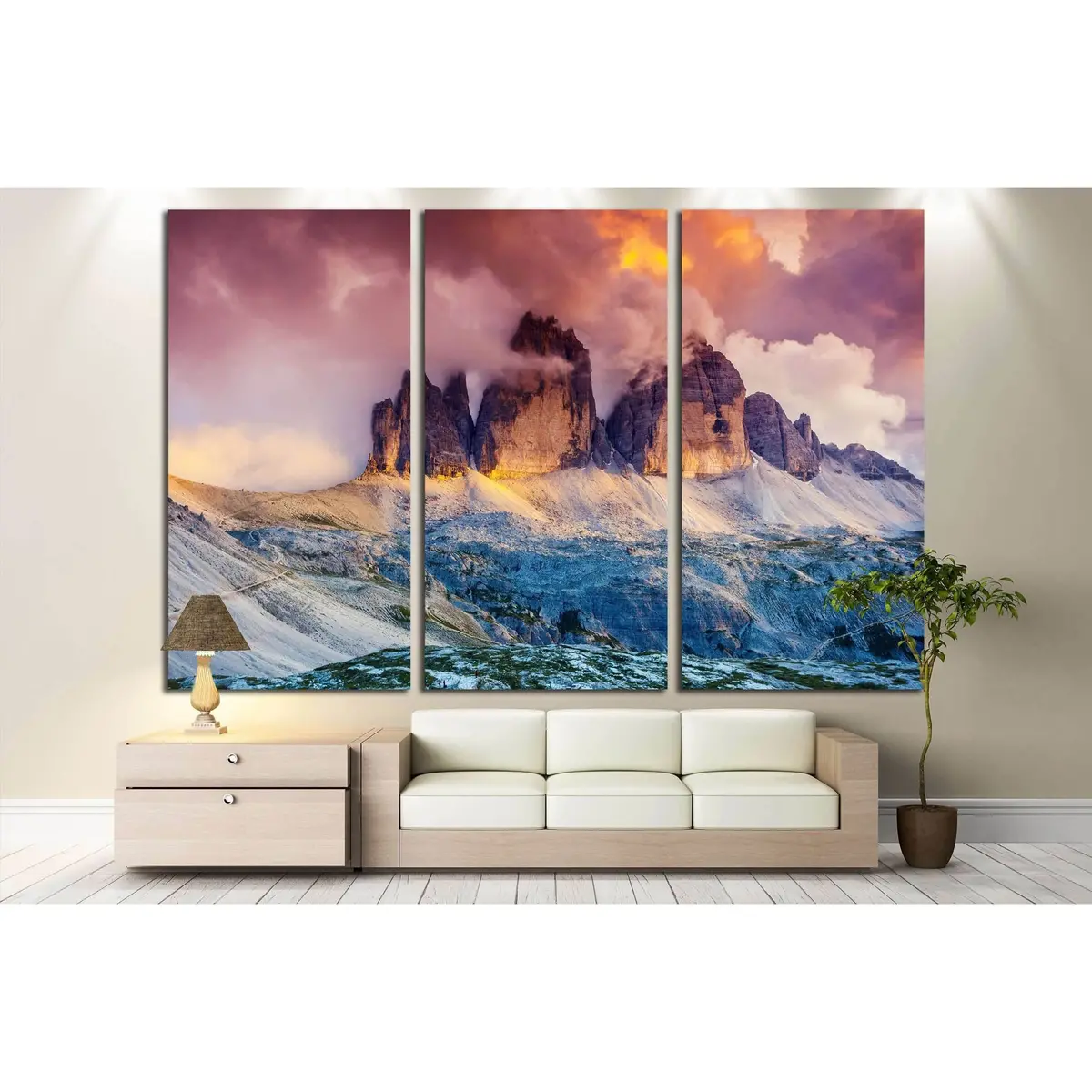 Location Auronzo, Italy, Europe. Dramatic Scene. Beauty World. №3079 Ready To Hang Canvas Print 5