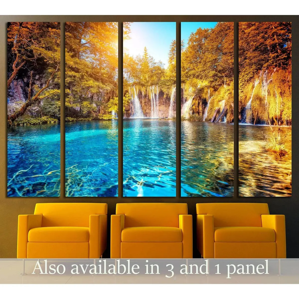 Plitvice Lakes National Park Canvas Art Print – Ready-to-Hang European Nature Wall Decor