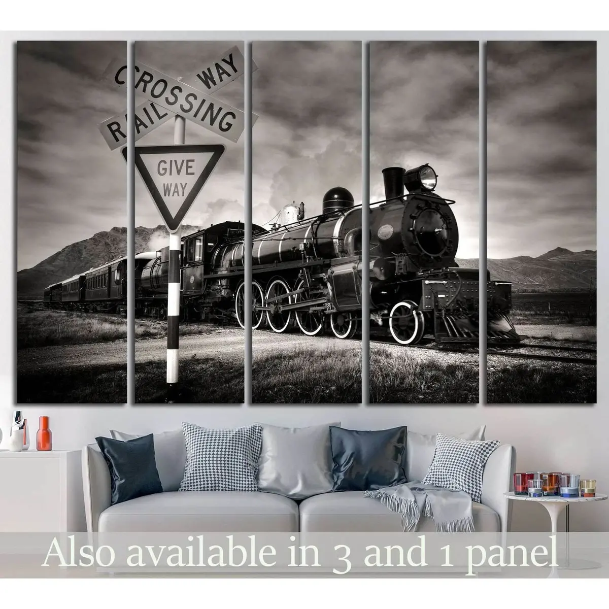 Vintage Locomotive No. 230 Canvas Wall Art – Ready-to-Hang Print