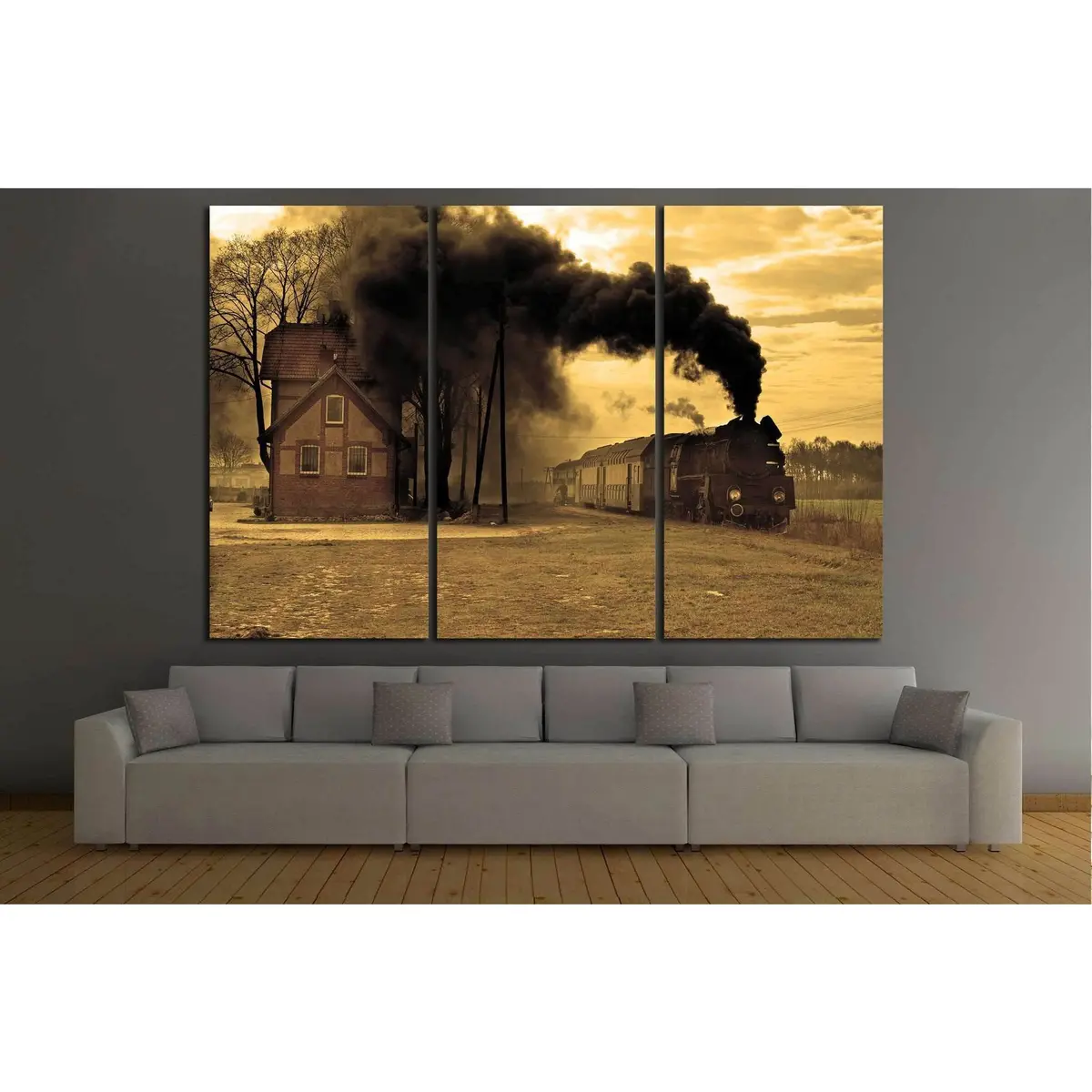 Locomotive And Smoke №236 Ready To Hang Canvas Print 5