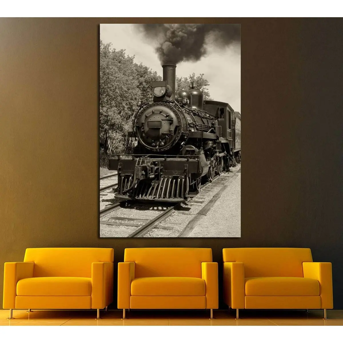 Locomotive Wall Art №235 Ready To Hang Canvas Print 1