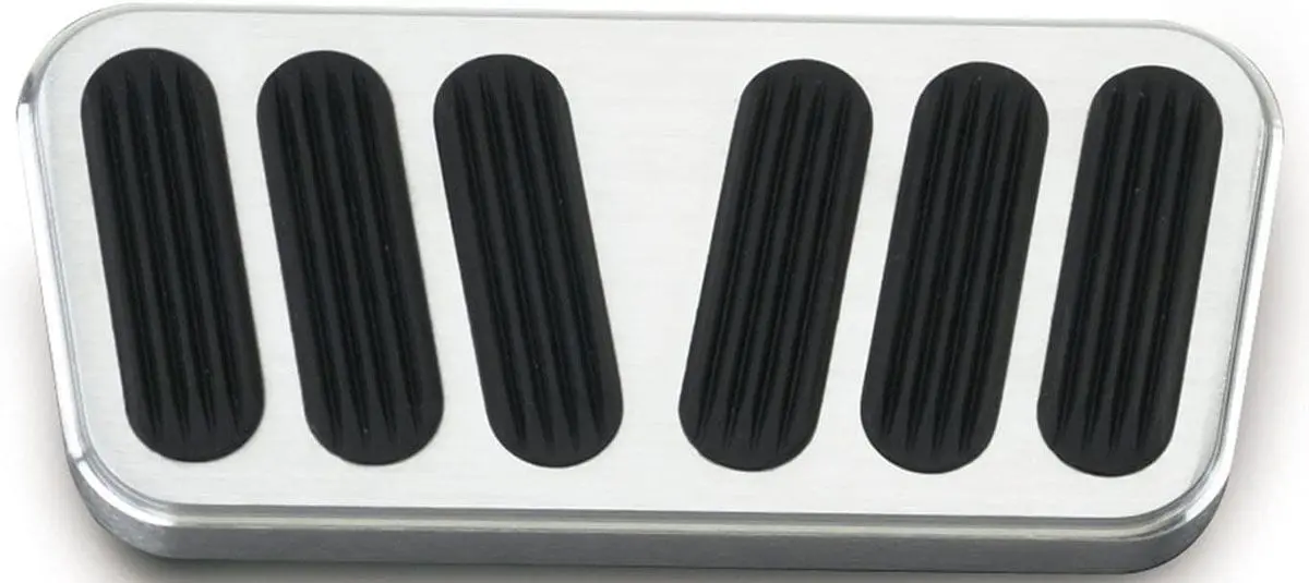 Brushed Billet Aluminum Power Brake Pedal With Rubber Grip 1