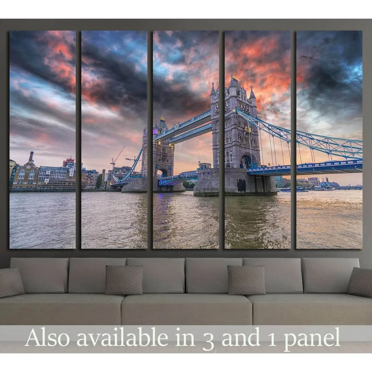 Sunset Over London Bridge Canvas Art Print – Ready to Hang