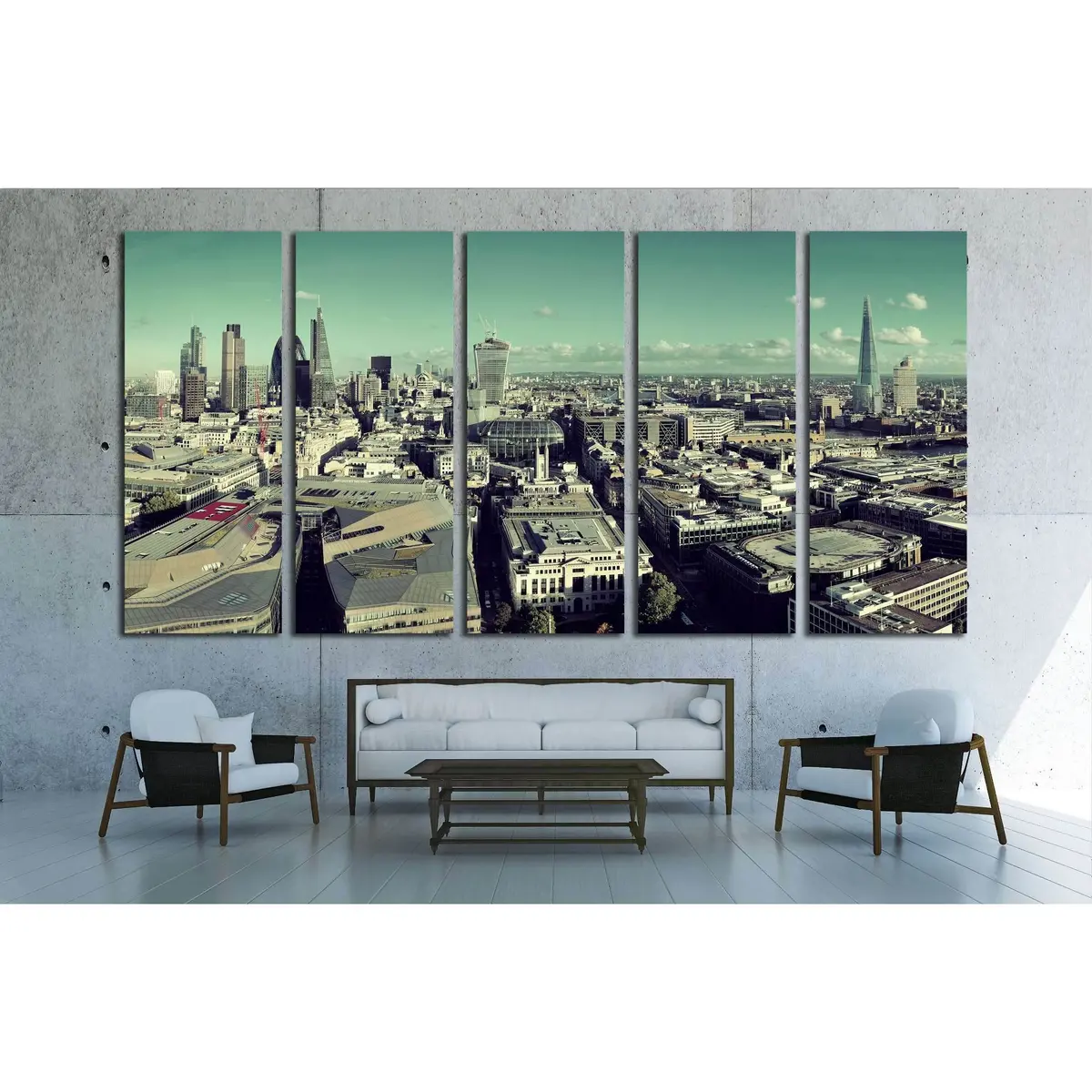 London Rooftop Panorama Canvas Art – Urban Skyline Wall Decor, Ready-to-Hang #2286 - Image 3