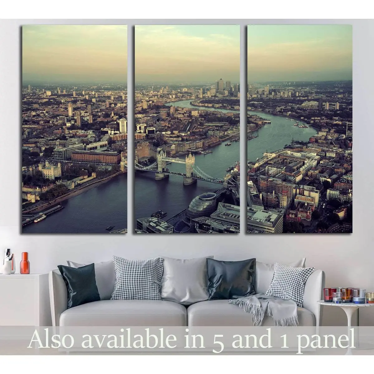 London Rooftop View №570 Ready To Hang Canvas Print 1
