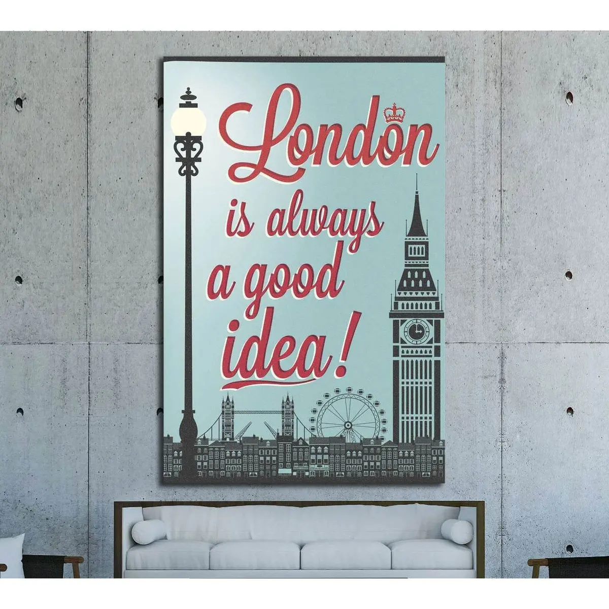 London Symbols And Landmarks №4526 Ready To Hang Canvas Print 1