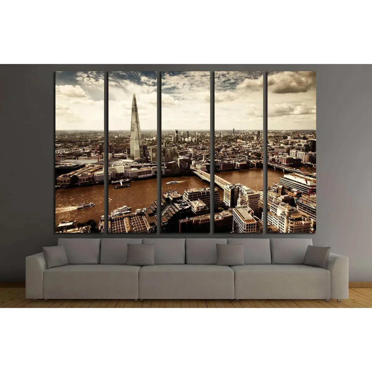 Aerial London Canvas Art – Shard & Thames Skyline Wall Decor - Image 3