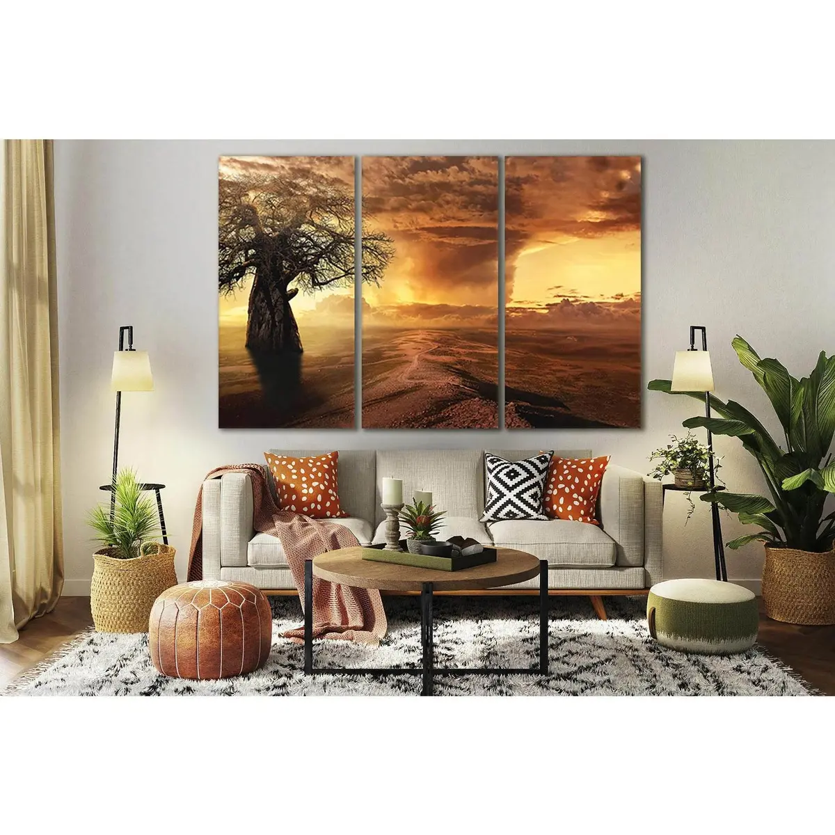 Lonely Baobab Beautiful Clouds №Sl510 Ready To Hang Canvas Print 5