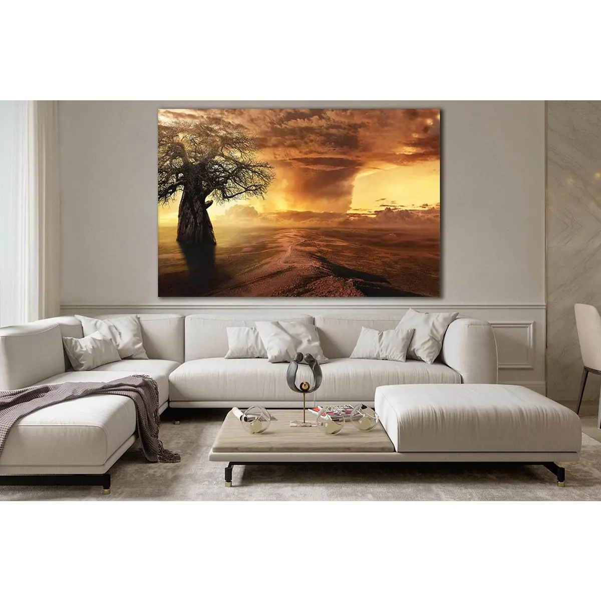 Lonely Baobab Beautiful Clouds №Sl510 Ready To Hang Canvas Print 2