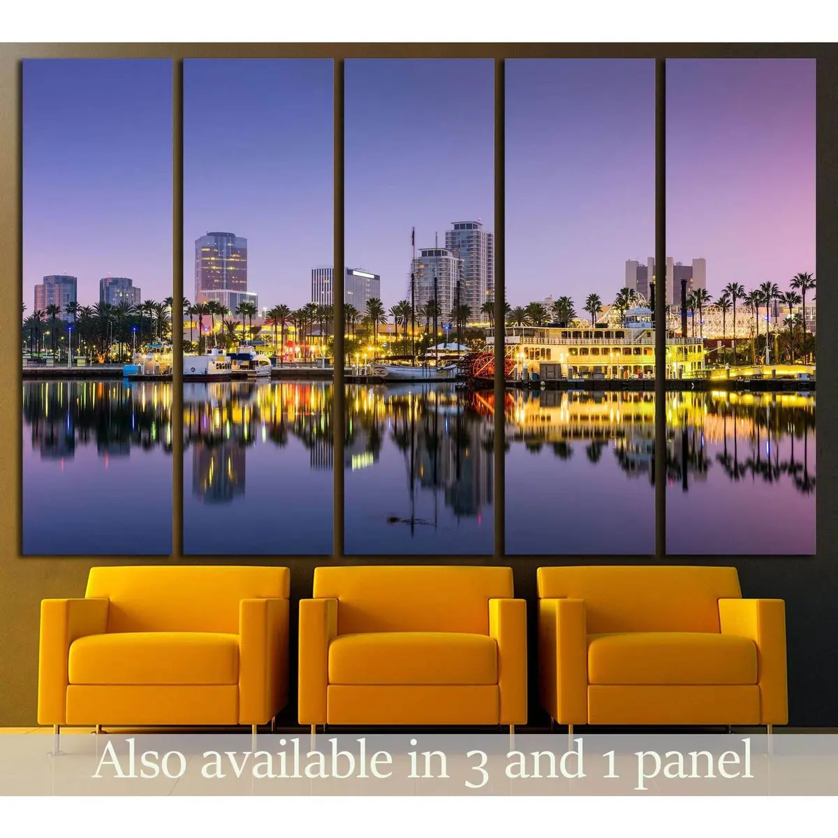 Long Beach, CA Skyline Canvas Wall Art — Ready-to-Hang Print #1225