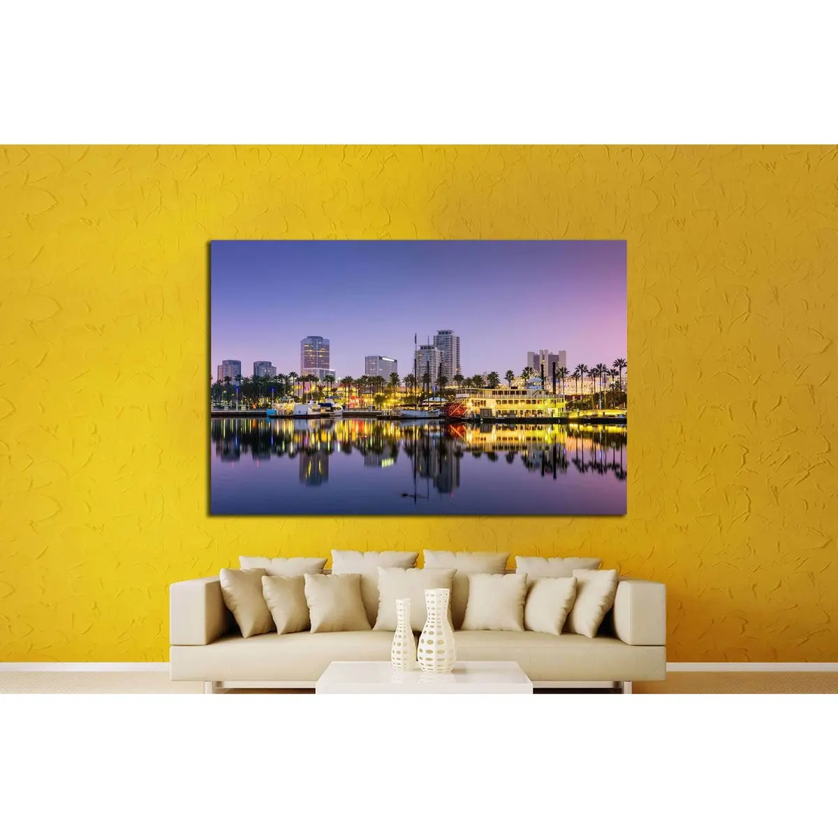 Long Beach, California, Usa Skyline. №1225 Ready To Hang Canvas Print 3