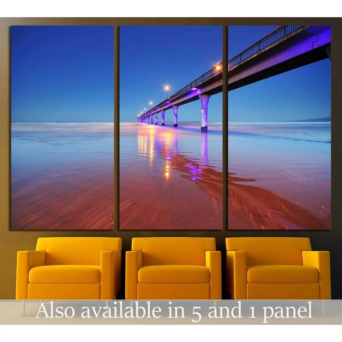 Long Exposure Of An Ocean And New Brighton Pier Christchurch №2254 Ready To Hang Canvas Print 5