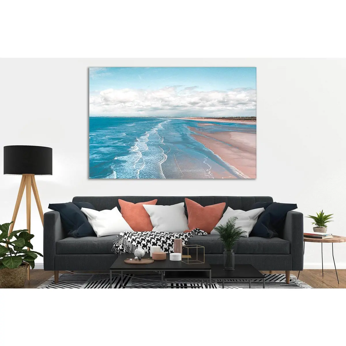 Long Sandy Beach №Sl124 Ready To Hang Canvas Print 2