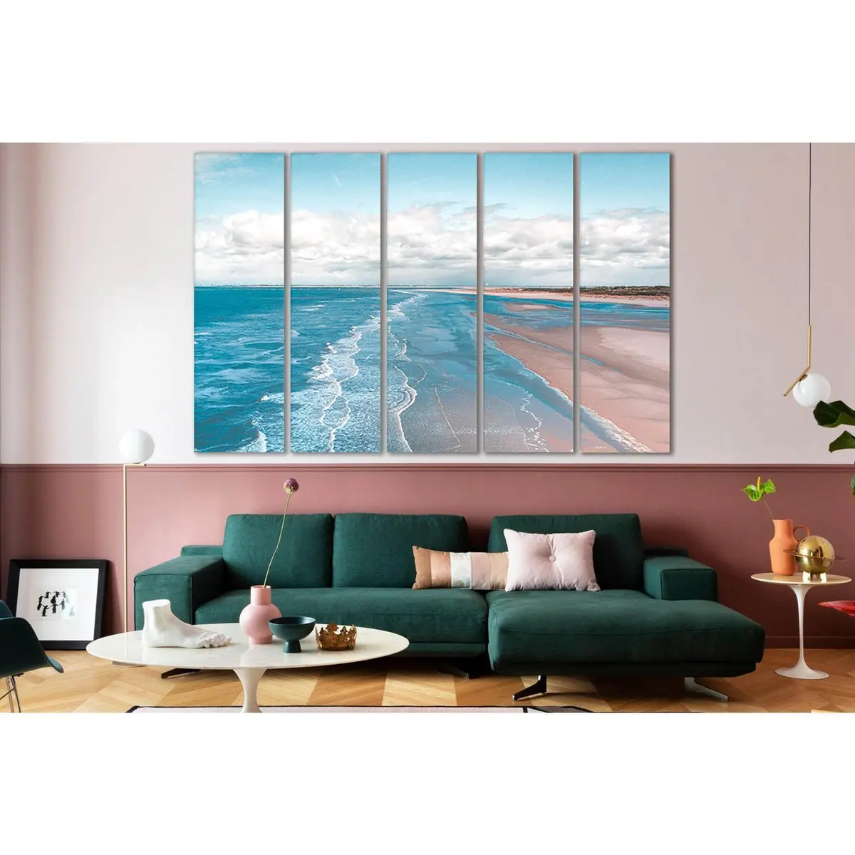 Scenic Long Sandy Beach Wall Art – SL124 Ready-to-Hang Canvas Print