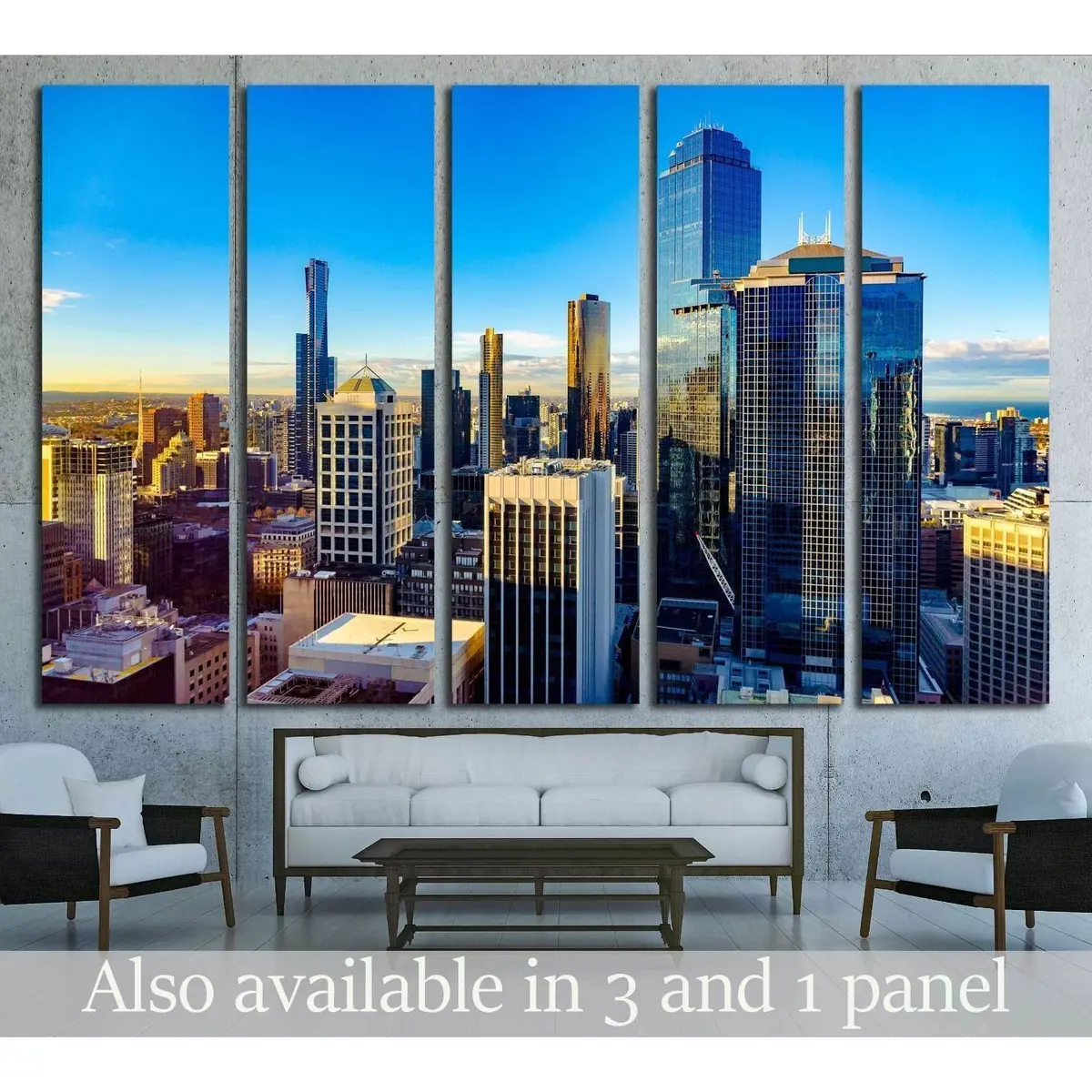 Sunrise Over Melbourne City and Royal Botanical Gardens – Ready-to-Hang Canvas Wall Art #2415