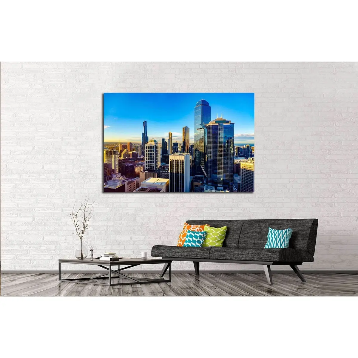 Looking East Over Melbourne City,Botanical Gardens At Sunrise №2415 Ready To Hang Canvas Print 3