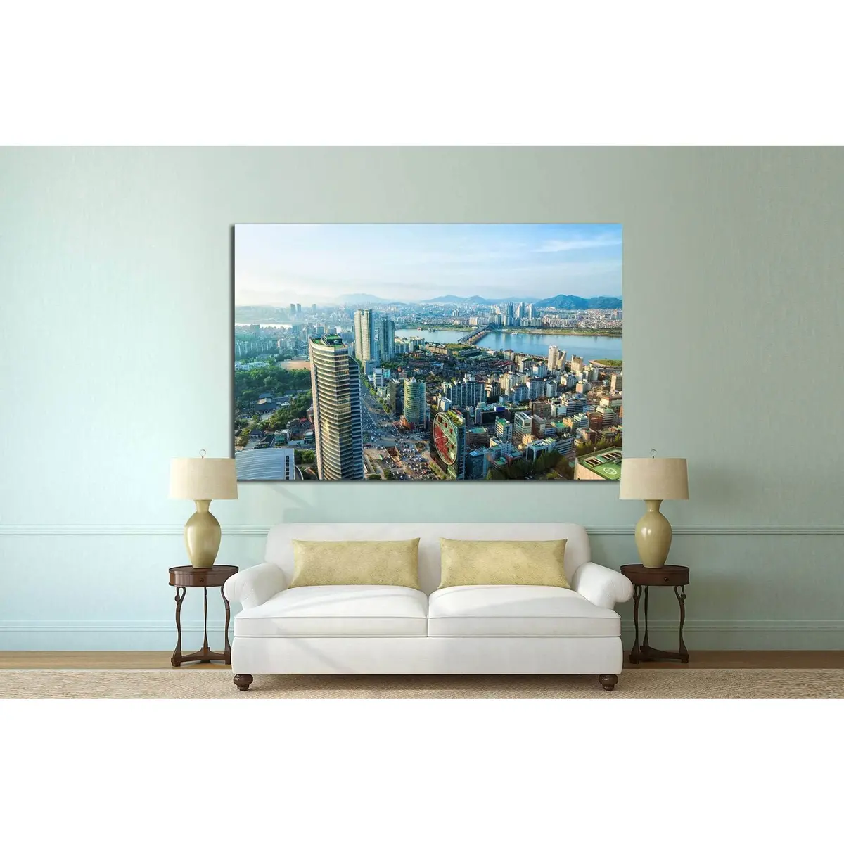 Looking Out Over Downtown Seoul And The Han River №1631 Ready To Hang Canvas Print 3